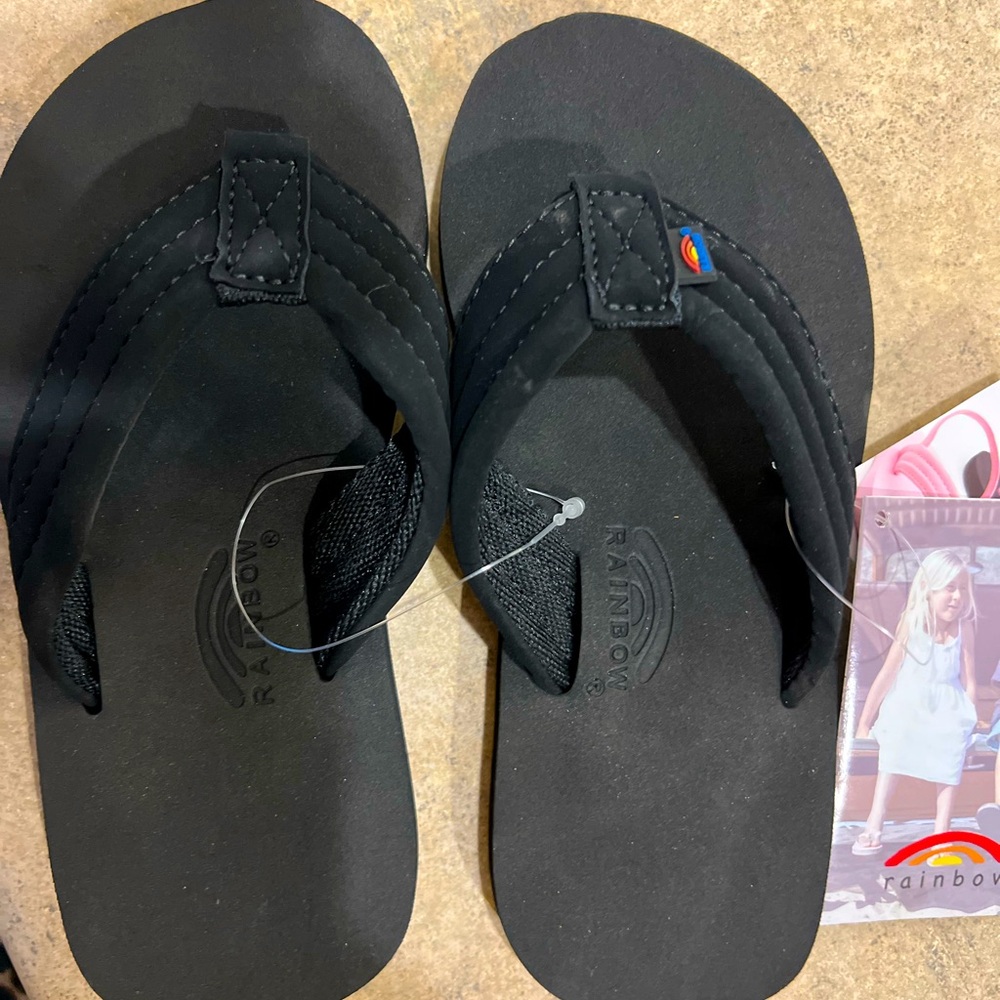Kids Rainbow Flip Flops sz 11-12